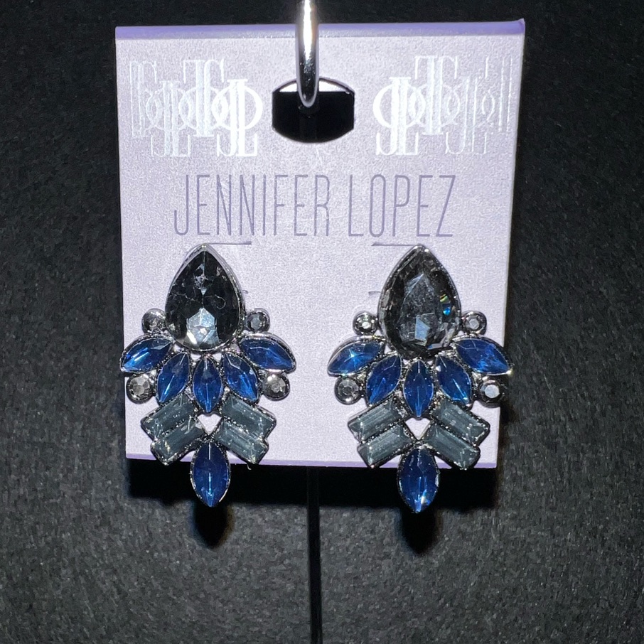 Jennifer Lopez Blue Statement Earrings 12$